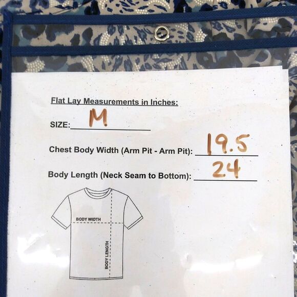 AMANA Blouse Womens Size M Blue Animal Print Lace Arm Band Pullover Top - Picture 3 of 7